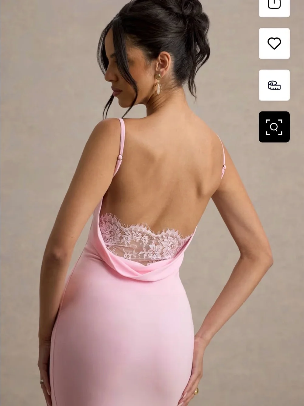 Cowl Neck Midi Slip Dress in Blush Pink